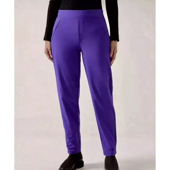 Athleta Brooklyn Lined Pant Womens 8 Tall Noble Blue Purple Zip Pockets - Picture 4 of 4